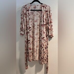 FLORA Pink Floral Print Women's Robe Size Medium